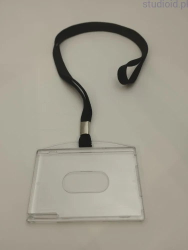 HOLDER  POZIOMY PRZEZROCZYSTY  Z TAŚMA CZARNĄ